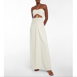 64. Jonathan Simkhai Wylda cutout halterneck maxi dress Ivory $695 EUC Sz 2